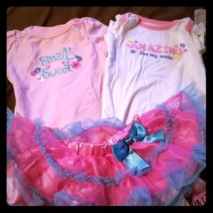 Baby girl Onsies with tutu.